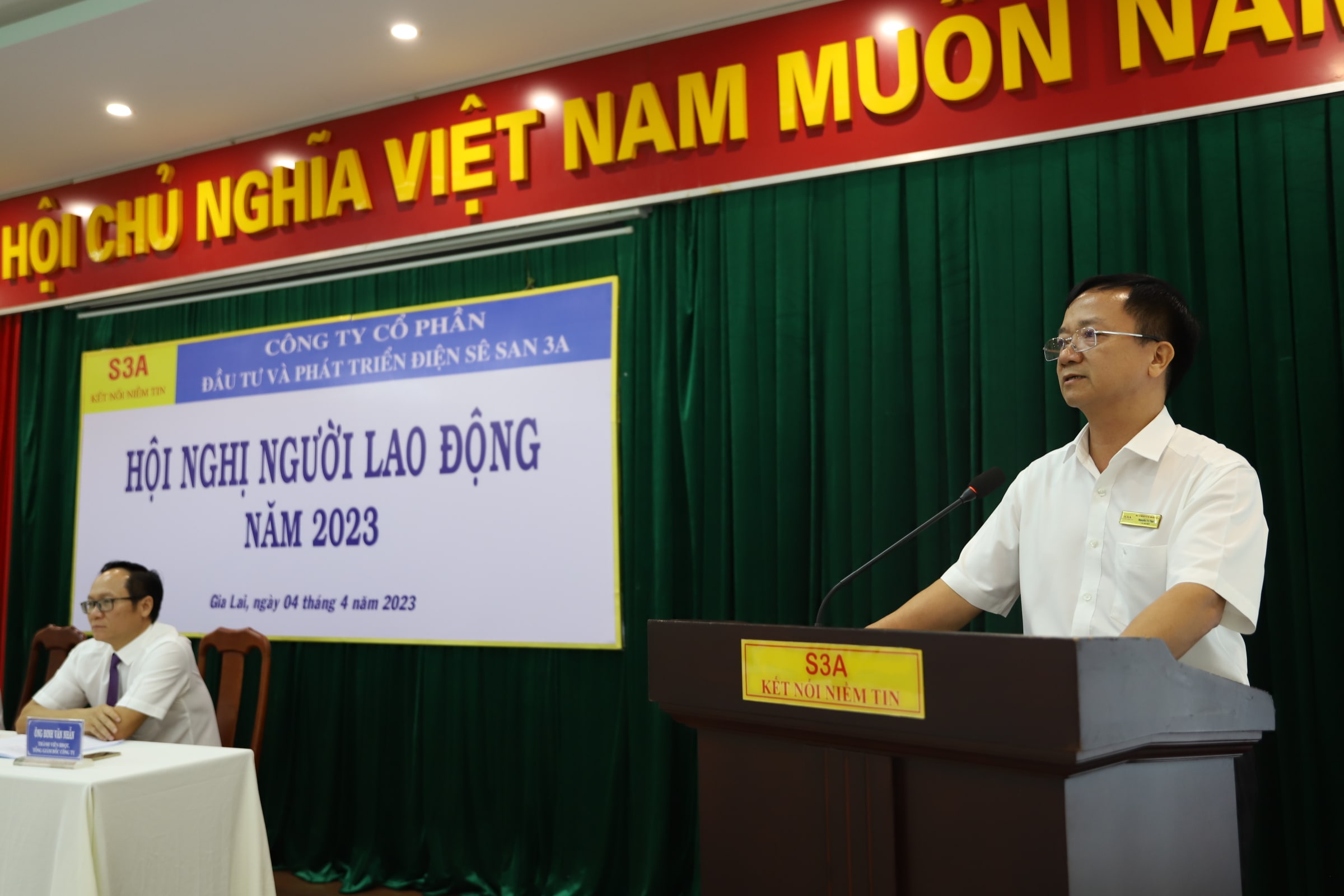 Ông Nguyễn Tá Thực - Chủ tịch Hội đồng quản trị Công ty phát biểu chỉ đạo tại Hội nghị